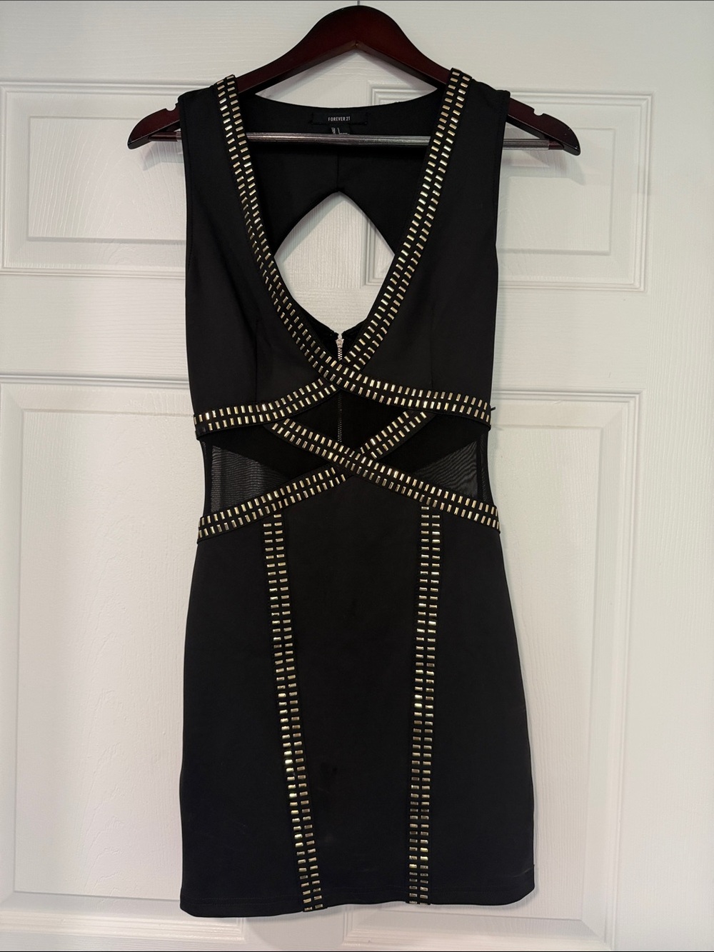 Forever 21 Black Stud-Trim Bodycon Dress